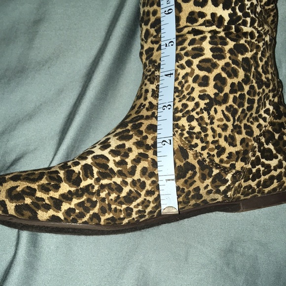 Over the Knee Suede Leopard Slouch Boots Size 8 Nature Breeze - Picture 4 of 9
